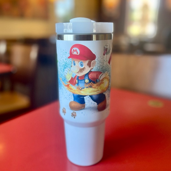 Custom 40 oz Tumbler Nintendo Super Mario Bros tumbler with hand carry handle. B - Picture 5 of 7